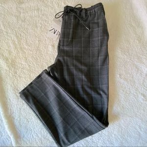 NWT Zara MAN Unisex Plaid Joggers
